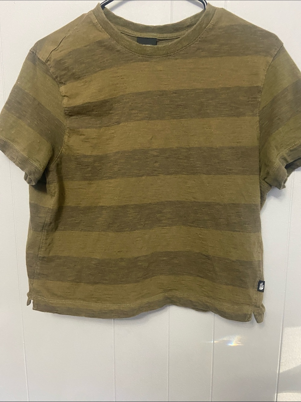 The North Face Olive Striped Women's Tee Size Medium